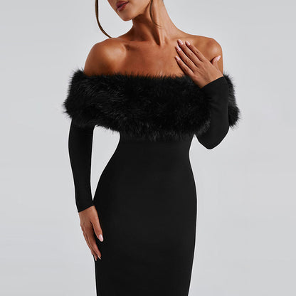 Black Dress with Fur