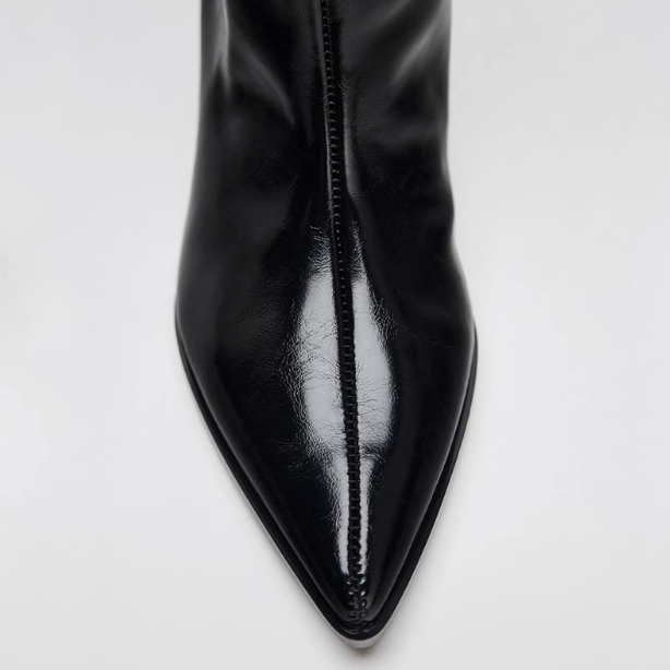 High Heeled Leather Boots