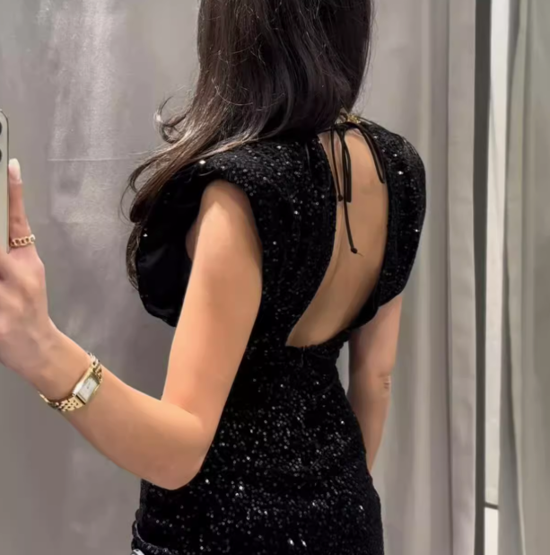 Black Glitter Dress