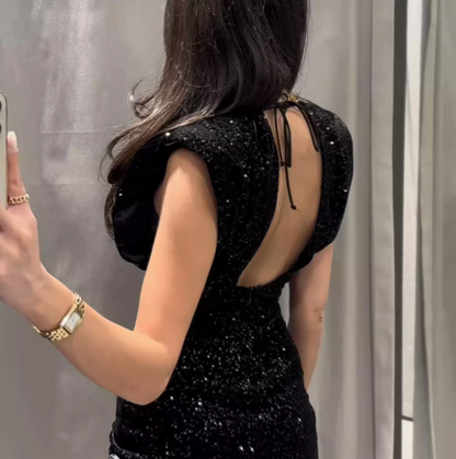 Black Glitter Dress