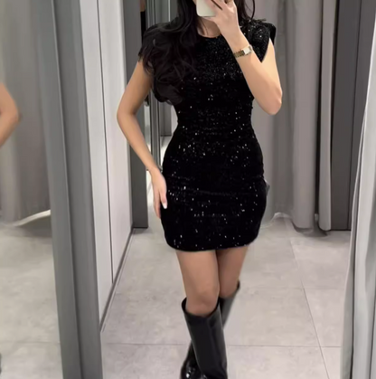 Black Glitter Dress